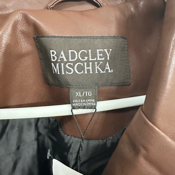 New with Tags Badgley Mischka Trench Coat Chocolate Brown size XL - Picture 6 of 7